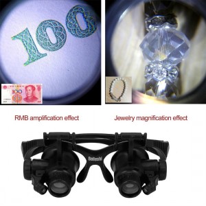 10X 15X 20X 25X LED Glasses Jeweler Magnifier Watch Repair Magnifying Loupe