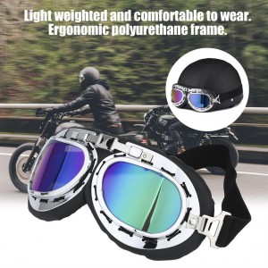 Vintage Anti-UV Motorcycle Scooter Pilot Goggles Helmet glasses Motocross