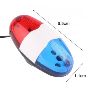 Bike Bicycle Cycling 4 Sounds LED Police Car Siren Electric Light Horn Bell