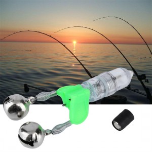 1pc LED Light Night Twin Bells Tip Clip On Fishing Rod Bite Alarm Alert