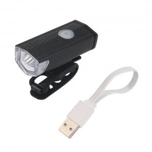 USB Rechargeable Bike Head / Front White Light Lamp Black Bicycle Cycling