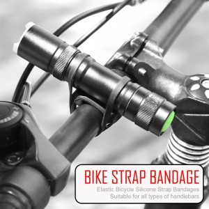 Cycling Bike Bicycle Silicone Elastic Strap Bandage Flashlight Mount Holder
