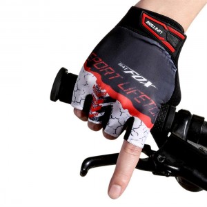 BATFOX Cycling Half Short Finger Gloves Bicycle Gloves Men Women Bike Mitts